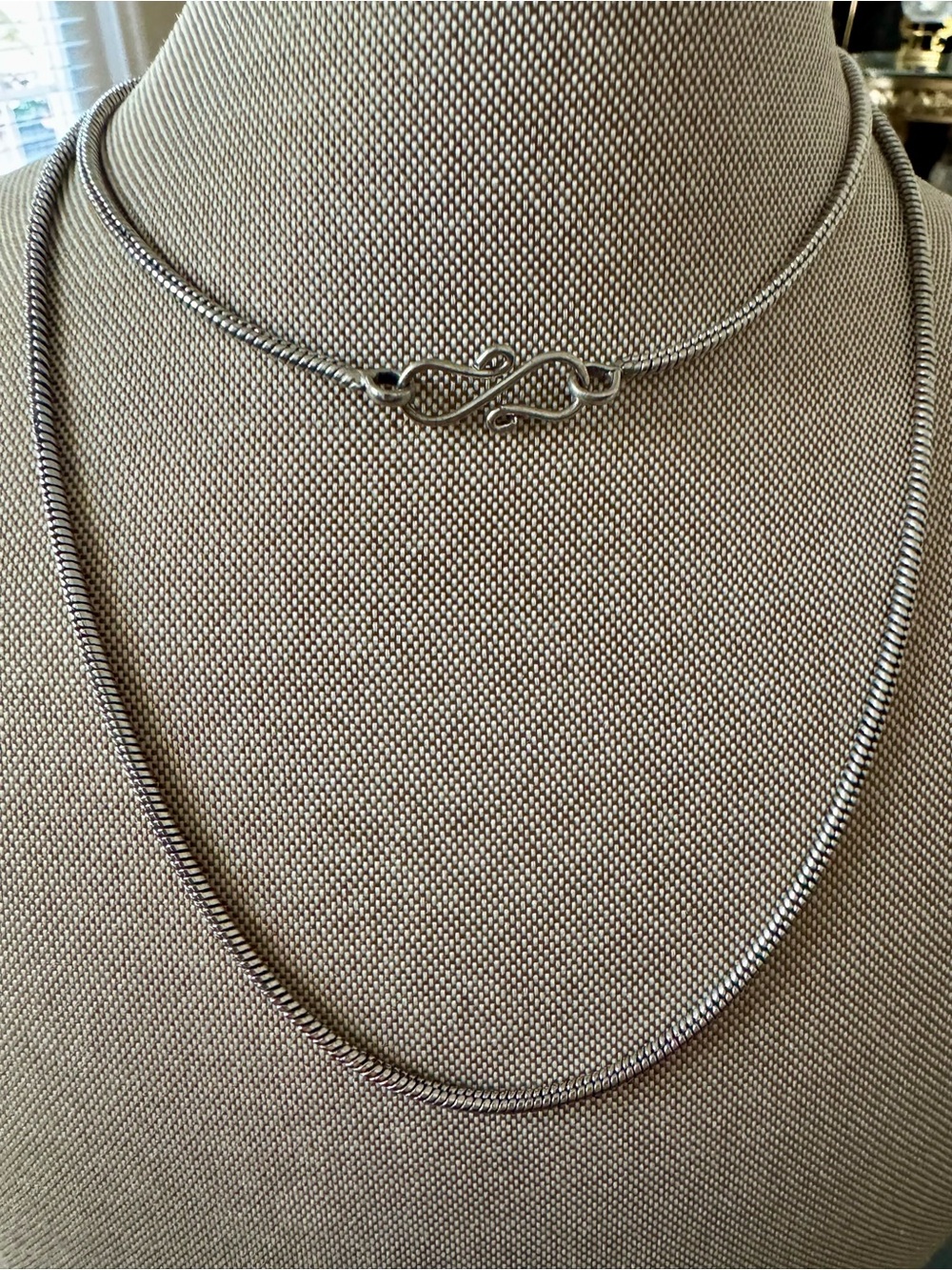 Silver Tone Snake 30” Necklace